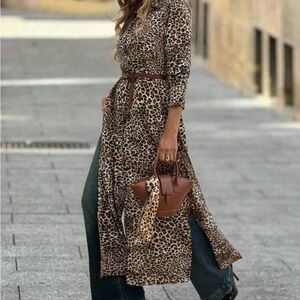 Leopard Print Maxi Dress (Never Worn